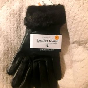 Charter Club real leather gloves